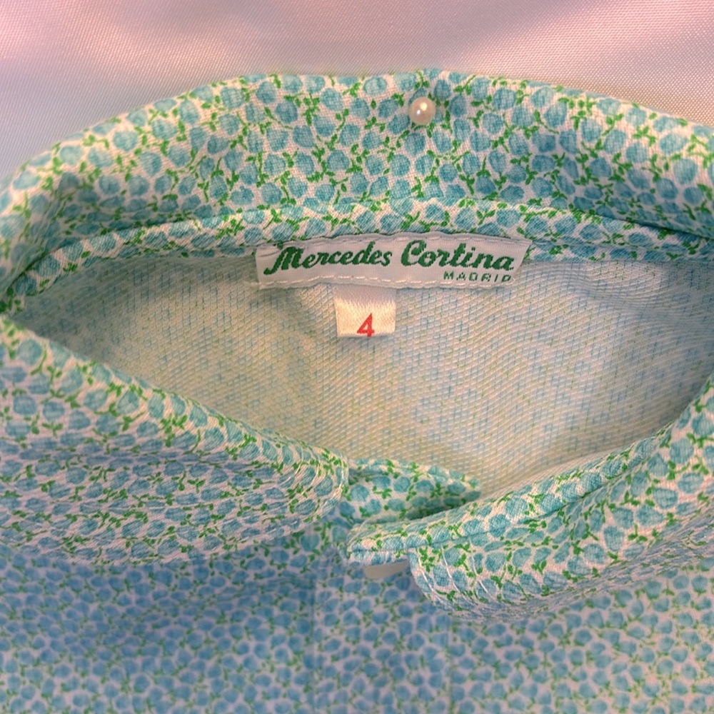 NWOT MERCEDES CORTINA KIDS EUROPEAN STYLE ROUND COLLAR BUTTON DOWN SHIRT SIZE 4 - Picture 6 of 8